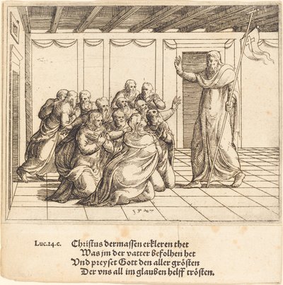 Christus verschijnt aan de apostelen, 1547 door Augustin Hirschvogel