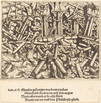 De Dood van Samson, 1547 door Augustin Hirschvogel