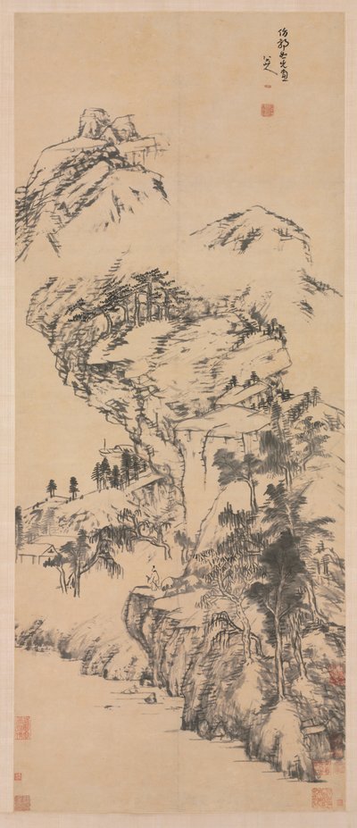 Landschap naar Guo Zhongshu door Bada Shanren