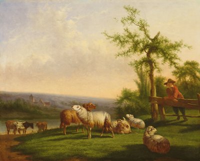 Pastoraal Landschap met een Kudde door Balthasar Paul Ommeganck