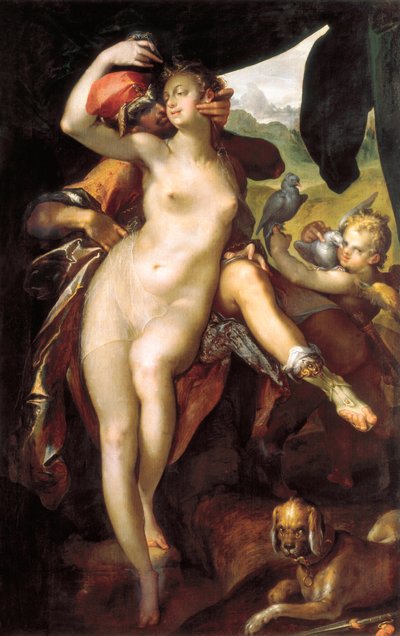 Venus en Adonis door Bartholomaeus Spranger