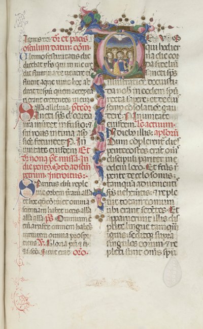 Missaal: Fol. 214: Pinksteren, 1469 door Bartolomeo Caporali