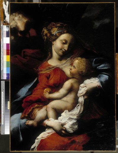 De Heilige Familie door Bartolommeo Biscaino