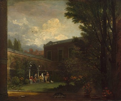 Familie West in de studiostuin, 1808-1809 door Benjamin West