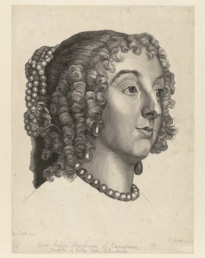 Portret van Anna Sophia van Carnarvon door Bernard Baron