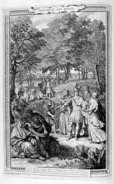 Dialogen van de doden, 1728 door Bernard Picart