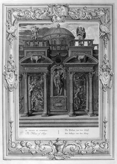 Het Huis van de slaap (gravure) door Bernard Picart