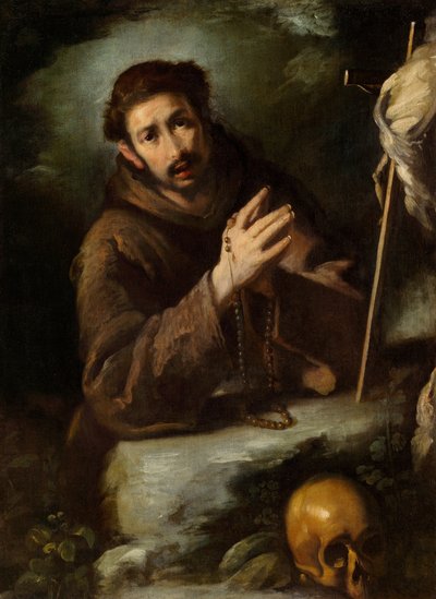 Sint Franciscus in gebed door Bernardo Strozzi