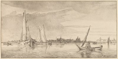 Rivier met Stad, 1775 door Bernhard Schreuder