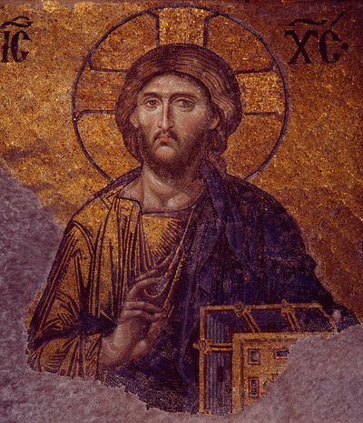 Deesis Christus in Hagia Sophia (mozaïek) door Byzantine