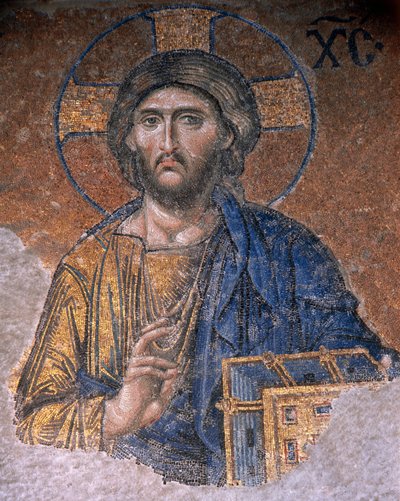 Deesis Christus in Hagia Sophia (mozaïek) door Byzantine