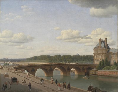 Pont Royal gezien vanaf Quai Voltaire door Christoffer Wilhelm Eckersberg