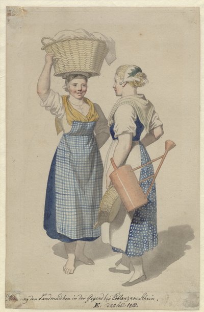 Twee meisjes uit de regio Koblenz door Christoffer Wilhelm Eckersberg