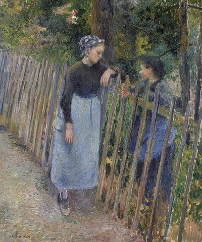 Het gesprek door Camille Jacob Pissarro