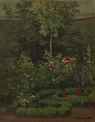 Een Rozen Tuin door Camille Pissarro