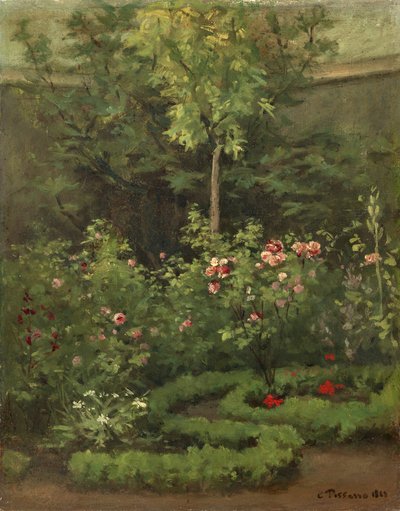 Een Rozen Tuin door Camille Jacob Pissarro