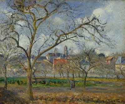 Een Boomgaard in Pontoise in de Winter door Camille Pissarro