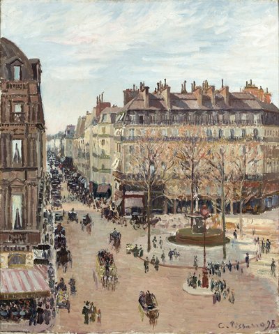 La rue Saint-Honoré door Camille Pissarro