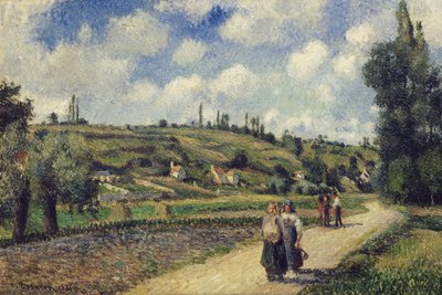 Landschap nabij Pontoise, de Auversweg, 1881 door Camille Jacob Pissarro