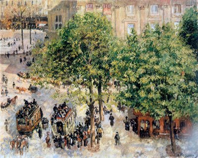 Place du Théâtre-Français, lente, 1898 door Camille Jacob Pissarro