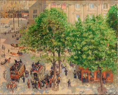 Place du Théâtre-Français, Lente door Camille Pissarro