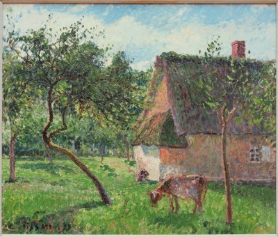 Een omheining in Varengeville door Camille Pissarro