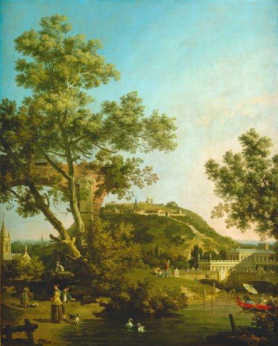 Engels Landschap Capriccio met een Paleis door Canaletto