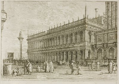 De bibliotheek, uit Vedute door Canaletto