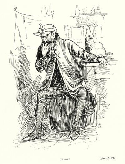 Dickens personage: Fagin (litho) door Captain Edward Henry Handley Read