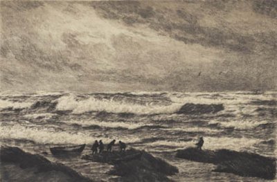 Storm. Skagen door Carl Locher