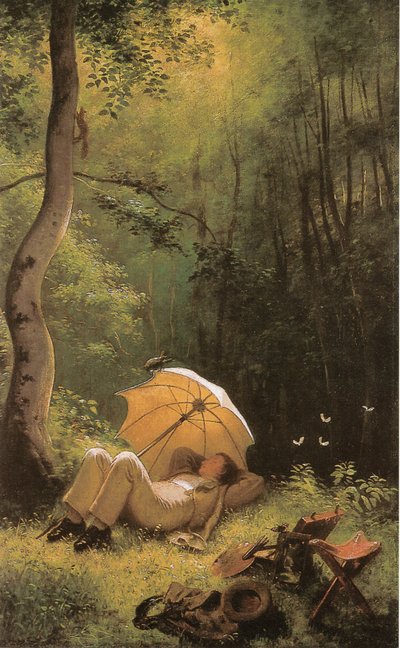 De schilder op een boslichting door Carl Spitzweg