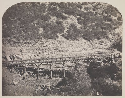 Spoorbrug, Cape Horn, Mariposa County door Carleton Watkins