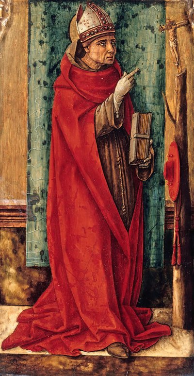 Sint Bonaventura, ca. 1490 door Carlo Crivelli