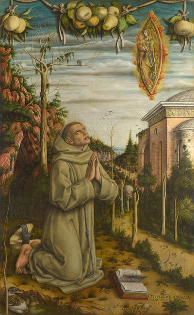 De visioen van de gezegende Gabriele, 1489 door Carlo Crivelli