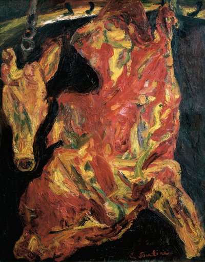 Kalfskop en stuk rundvlees door Chaim Soutine