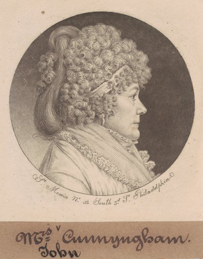 Mevrouw Cunnyngham door Charles B. J. Févret de Saint Mémin