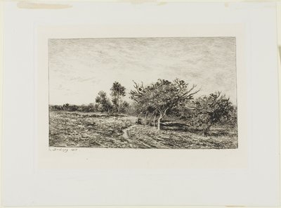 Appelbomen in Auvers door Charles Francois Daubigny