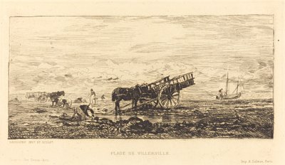 Strand van Villerville door Charles Francois Daubigny