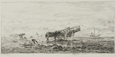 Strand bij Villerville door Charles Francois Daubigny