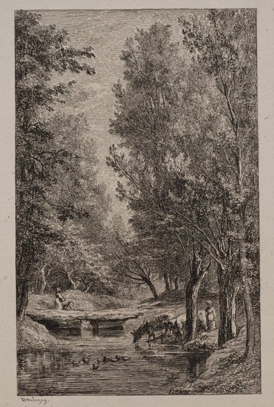 Beek in de Val Mondois door Charles Francois Daubigny