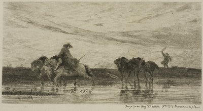 De Trekhorsen door Charles Francois Daubigny