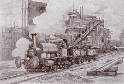 De scheepswerf locomotief door Charles John de (after) Lacy