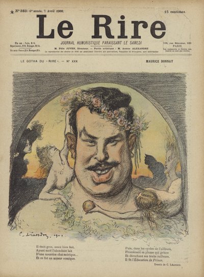 Maurice Donnay, Illustratie voor Le Rire door Charles Leandre