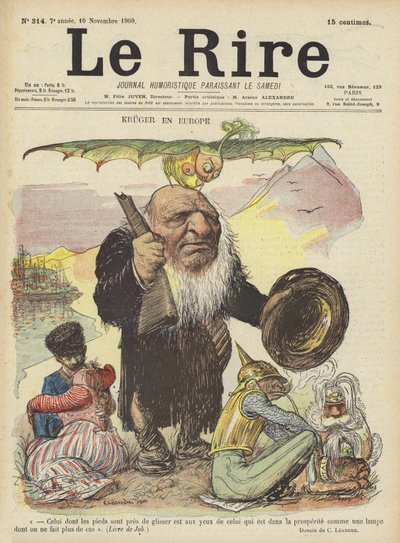 Paul Kruger, Illustratie voor Le Rire door Charles Leandre