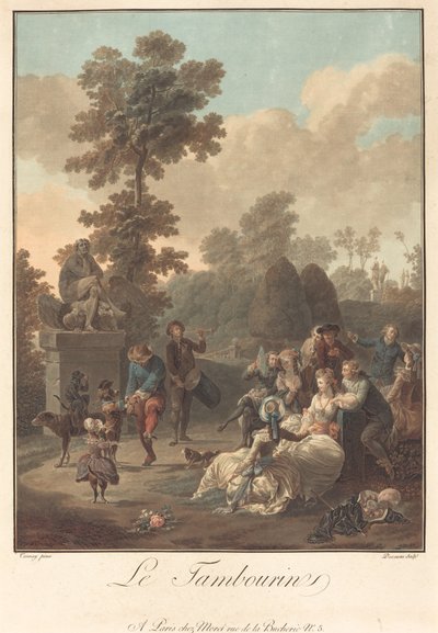 Le Tambourin, ca. 1789 door Charles Melchior Descourtis