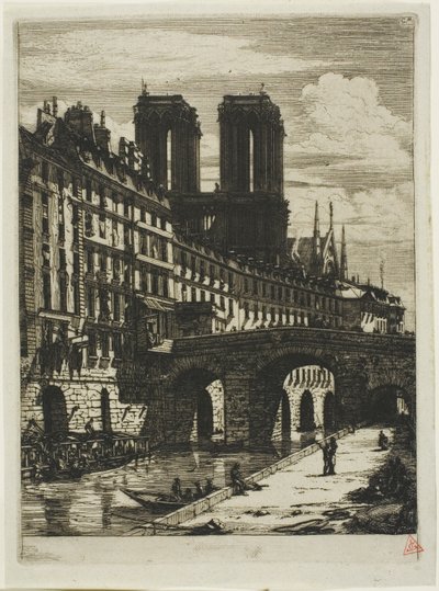 Le Petit Pont, Parijs door Charles Meryon