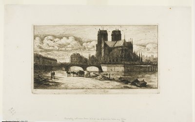 De apsis van de Notre-Dame, Parijs door Charles Meryon