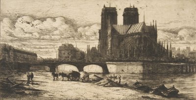 De apsis van de Notre-Dame, Parijs door Charles Meryon