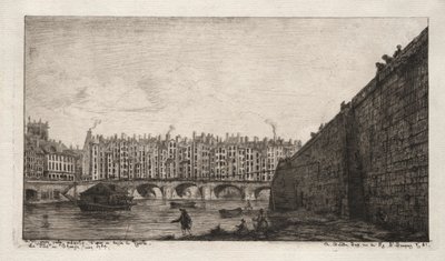 De Wisselbrug, Parijs, ca. 1784, 1855 door Charles Meryon