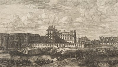 Het Oude Louvre, Parijs, naar Zeeman door Charles Meryon